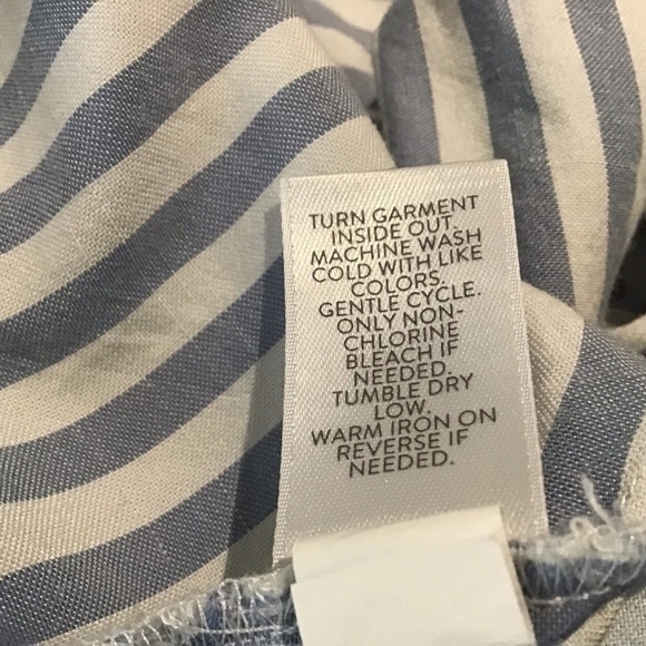 J. JILL RELAXED TENCEL SHIRT blue and white striped long sleeved. Size Medium - Picture 8 of 8